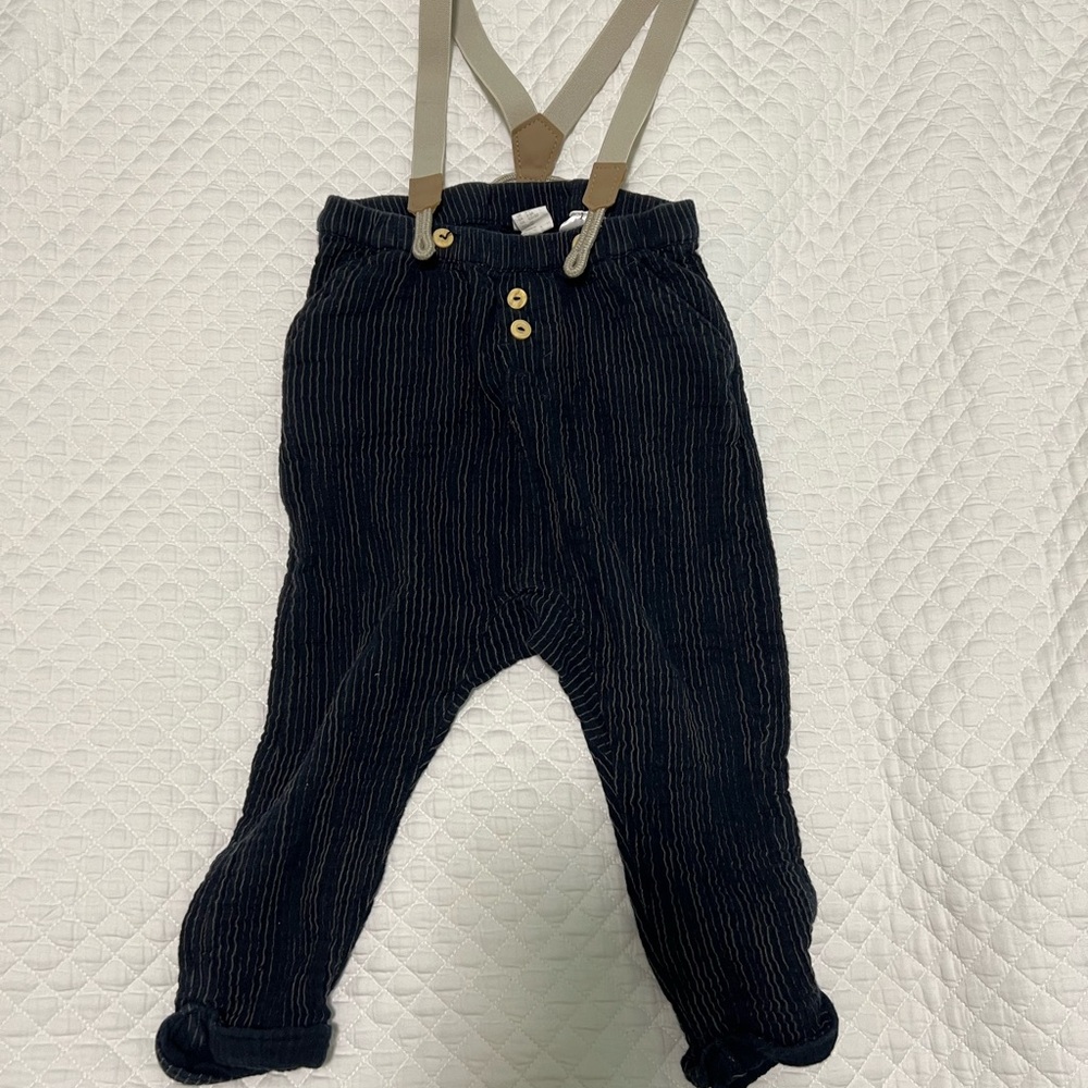 H&M Navy Kids Overalls with Beige Straps size 2-3Y